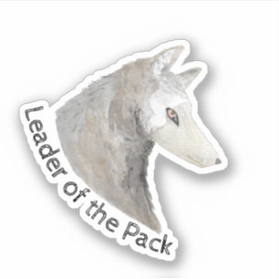 Sticker Chef du Pack Aquarelle Animal Grey Wolf