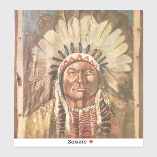 Sticker Chef indien Sitting Bull (Feuille)