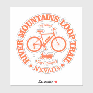 Sticker Chemin de boucle des montagnes de la rivière (cycl