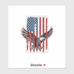 Sticker Chemise à motif de drapeau d'aigle patriotique vin