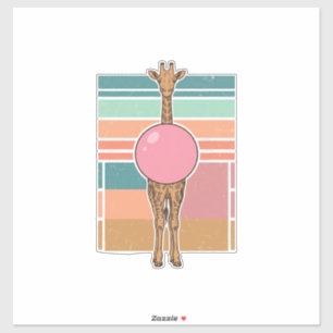 Sticker Chemise à motif de girafe vintage avec gravure de