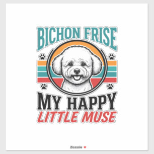 Sticker Chemise Bichon Frise Esprit Vintage Chien Art_1
