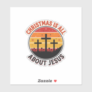 Sticker Chemise Christian Noël Jésus Coucher de soleil Cro
