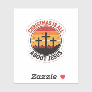 Sticker Chemise Christian Noël Jésus Coucher de soleil Cro