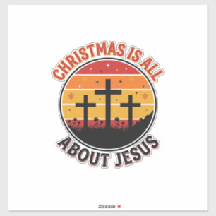 Sticker Chemise Christian Noël Jésus Coucher de soleil Cro
