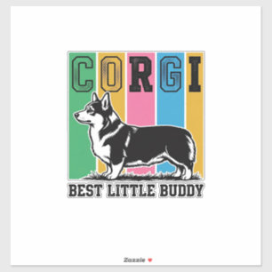 Sticker Chemise Corgi Love Gravure Vintage Silhouette de C