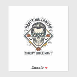 Sticker Chemise crâne Halloween Gravure vintage Graphique_