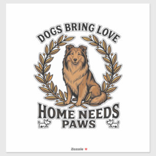 Sticker Chemise d'amour de chien Gravure vintage conceptio