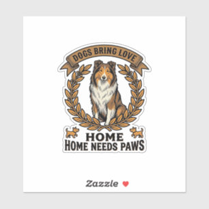 Sticker Chemise d'amour de chien Gravure vintage conceptio