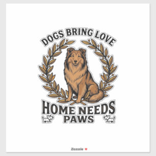 Sticker Chemise d'amour de chien Gravure vintage conceptio