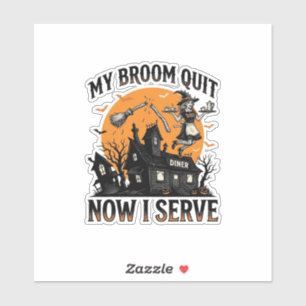 Sticker Chemise d'attendant d'Halloween Balai Cassa Humour