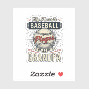 Sticker Chemise de baseball grand-père dessin de gravure v