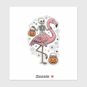 Sticker Chemise de bonbons d'Halloween de flamant rose che