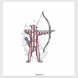 Sticker Chemise de chasse à l'arc vintage drapeau américai