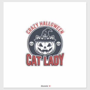 Sticker Chemise de chat de sorcière vintage de dame de cha