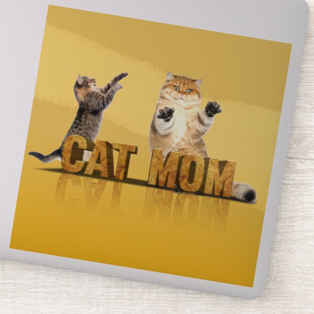 Sticker Chemise de chat drôle | cadeau maman chat | maman  (Détail)