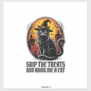 Sticker Chemise de chat Halloween Gravure vintage Épouvant
