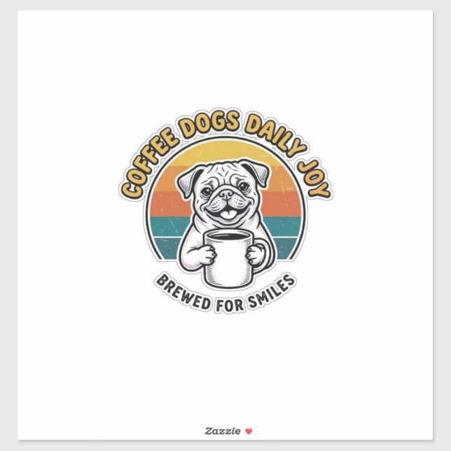 Sticker Chemise de chien de café Design de mug de chiot gr (Feuille)