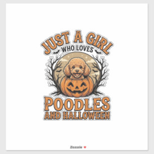 Sticker Chemise de chien vintage citrouille fille Hallowee