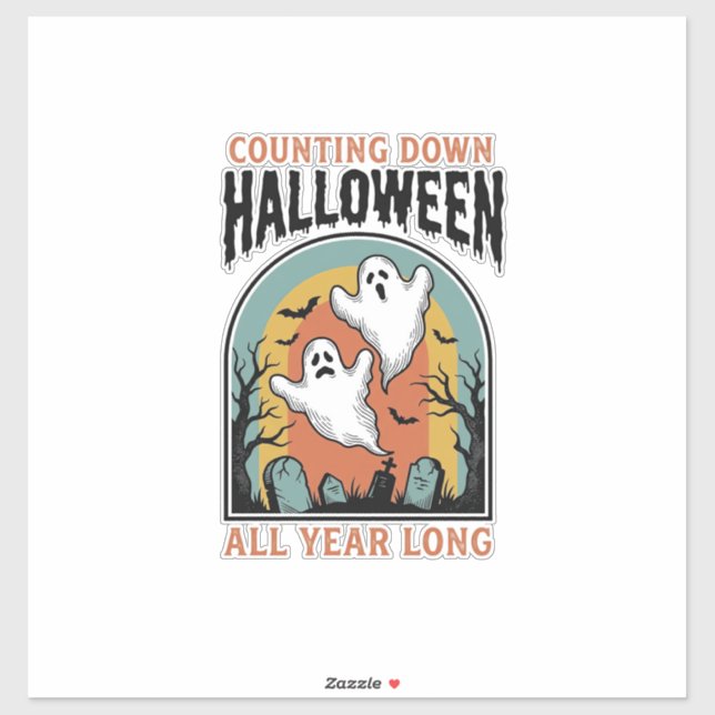 Sticker Chemise de compte à rebours d'Halloween Graphique  (Feuille)