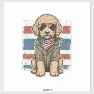 Sticker Chemise de conception de gravure vintage de chien