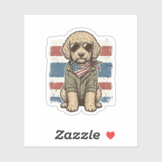 Sticker Chemise de conception de gravure vintage de chien 