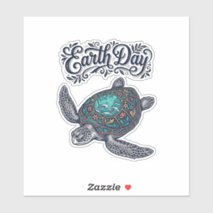 Sticker Chemise de conception de gravure vintage de tortue