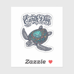Sticker Chemise de conception de gravure vintage de tortue