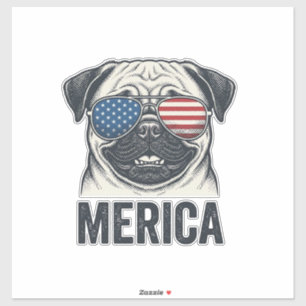 Sticker Chemise de conception de gravure vintage Merica Pu