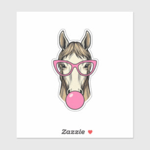 Sticker Chemise de conception de lunettes roses bulles de