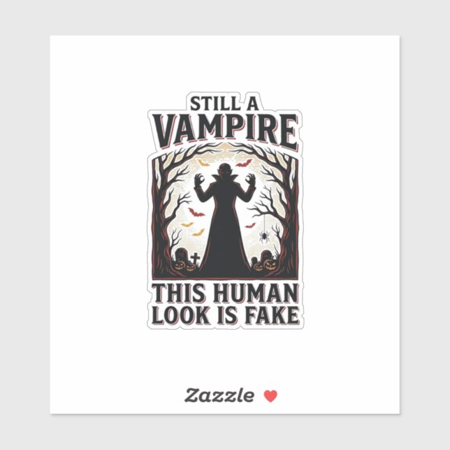 Sticker Chemise de costume de vampire drôle d'Halloween dé (Feuille)