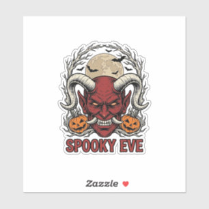 Sticker Chemise de Démon Halloween avec Gravure Vintage Ci