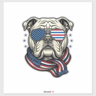 Sticker Chemise de design de gravure vintage de bulldog pa
