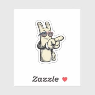 Sticker Chemise de dessin animé vintage main pointant patr