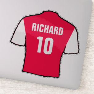 Sticker Chemise de football rouge et blanc sur une