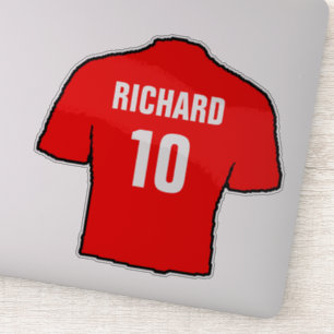 Sticker Chemise de football rouge pour personnaliser.