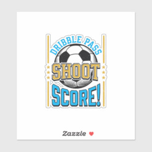 Sticker Chemise de football vintage dribble passe tir scor