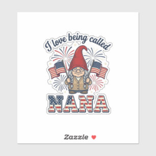 Sticker Chemise de grand-mère vintage Gnome Nana patriotiq