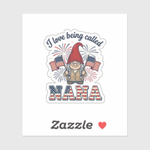 Sticker Chemise de grand-mère vintage Gnome Nana patriotiq