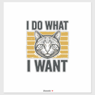 Sticker Chemise de gravure vintage de chat drôle je fais c