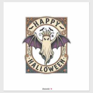 Sticker Chemise de gravure vintage de chauve-souris fantôm