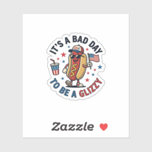 Sticker Chemise de gravure vintage de hot dog patriotique