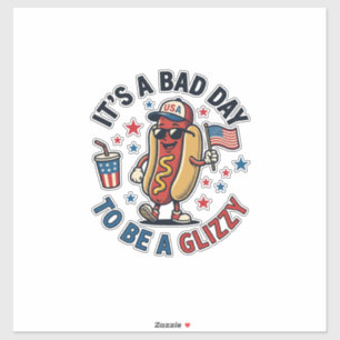Sticker Chemise de gravure vintage de hot dog patriotique