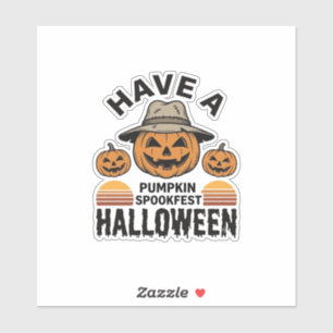 Sticker Chemise de gravure vintage Halloween Citrouille ef