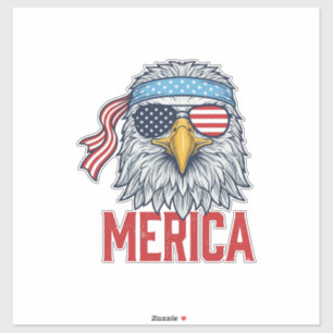 Sticker Chemise de gravure vintage Merica Eagle patriotiqu