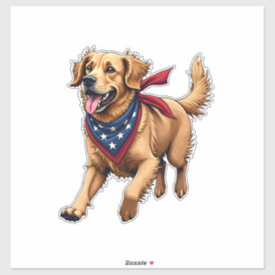 Sticker Chemise de gravure vintage Retriever doré Liberté 