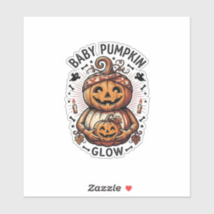 Sticker Chemise de grossesse citrouille Halloween vintage 