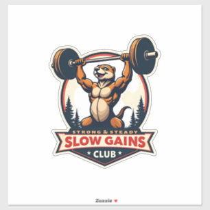 Sticker Chemise de gym drôle de paresseux vintage design f