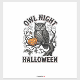 Sticker Chemise de hibou d'Halloween Vintage Spooky Bird P