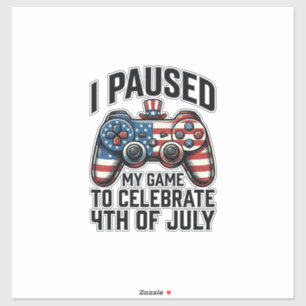 Sticker Chemise de jeu vidéo patriotique pour joueur du 4